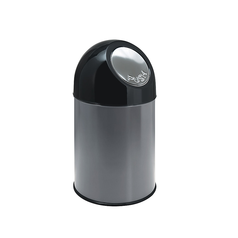 kaiserkraft Push-Mülleimer, Stahl, Volumen 30 l, grau 2