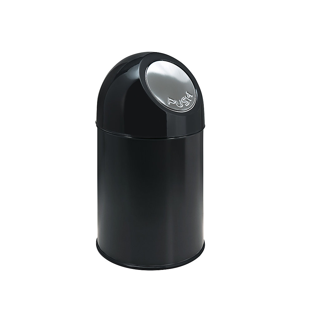 kaiserkraft Push-Mülleimer, Stahl, Volumen 30 l, schwarz 2
