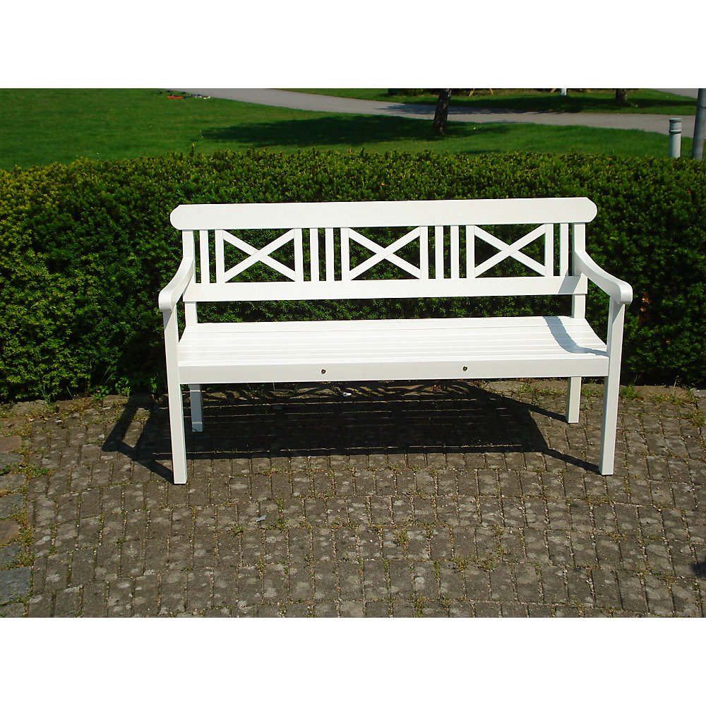 Wooden bench, LxH 1525 x 870 mm, white