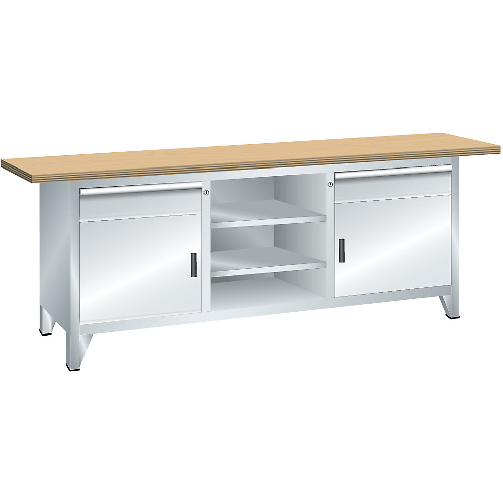 Établi de largeur 2000 mm, sur piétement