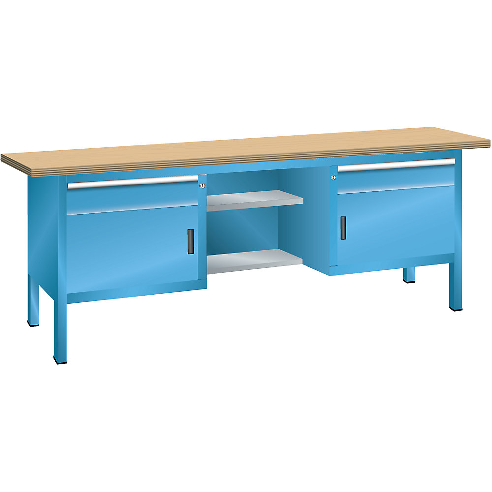 Établi à plateau en multiplis, sur piétement