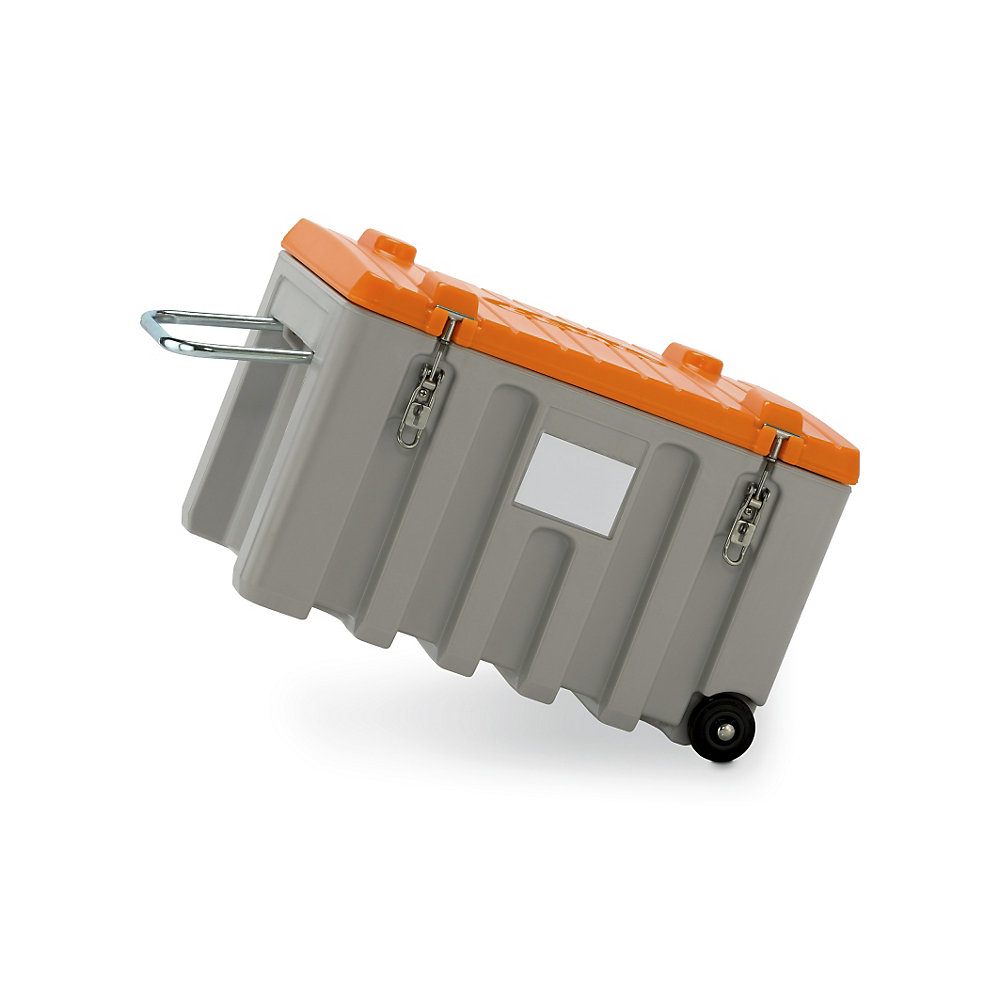 Universalbox aus Polyethylen, Inhalt 150 l, Trolley, grau / orange CEMO 2
