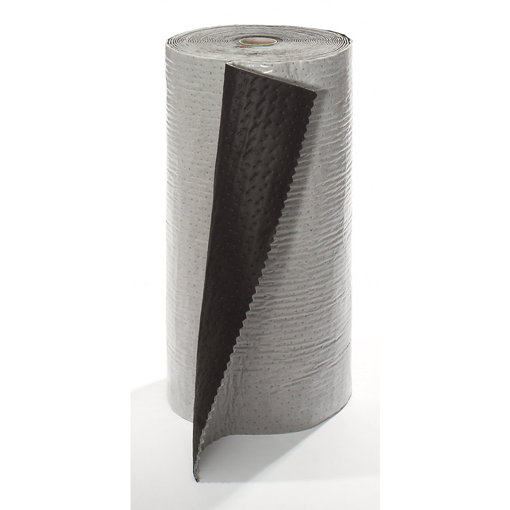 PRO Plus universal absorbent sheeting, sheet roll with barrier film, grey, 800 mm x 30 m