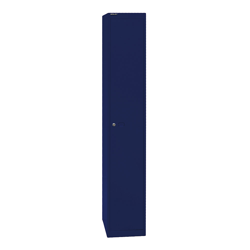 Image of BISLEY Appendiabiti modulare OFFICE, 1 vano, profondità 457 mm, con 1 cappelliera, 1 asta appendiabiti, blu oxford