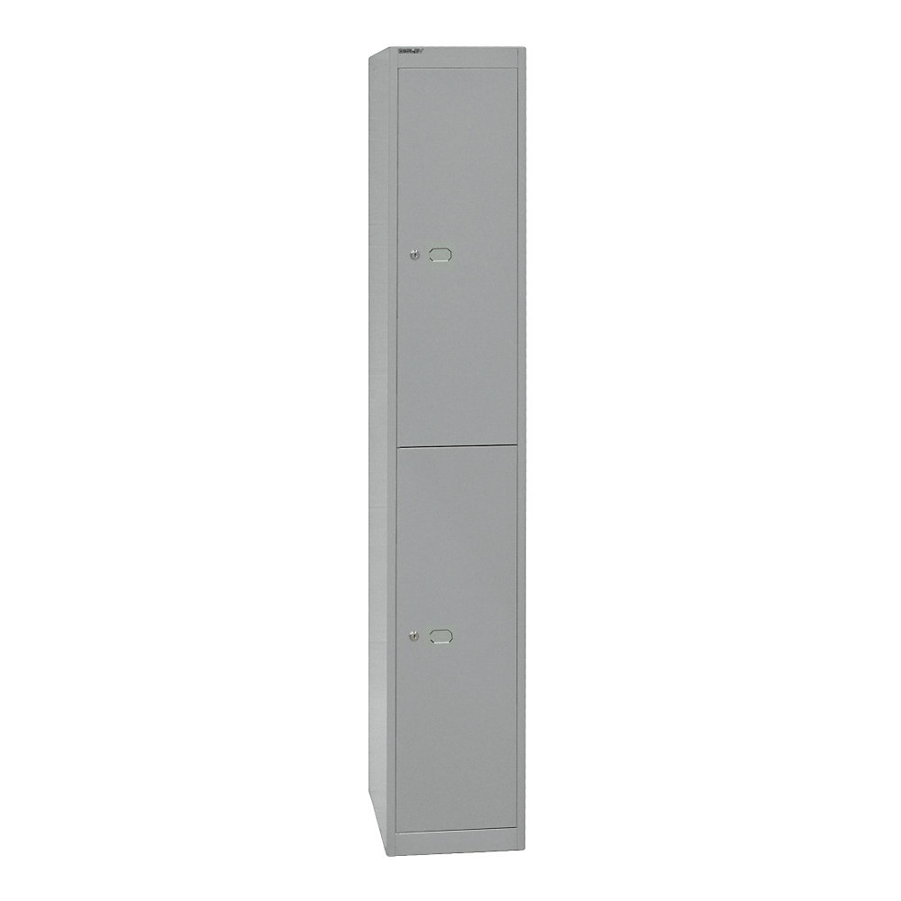 Image of BISLEY Appendiabiti modulare OFFICE, profondità 457 mm, 2 scomparti con 1 gancio appendiabiti ciascuno, argento