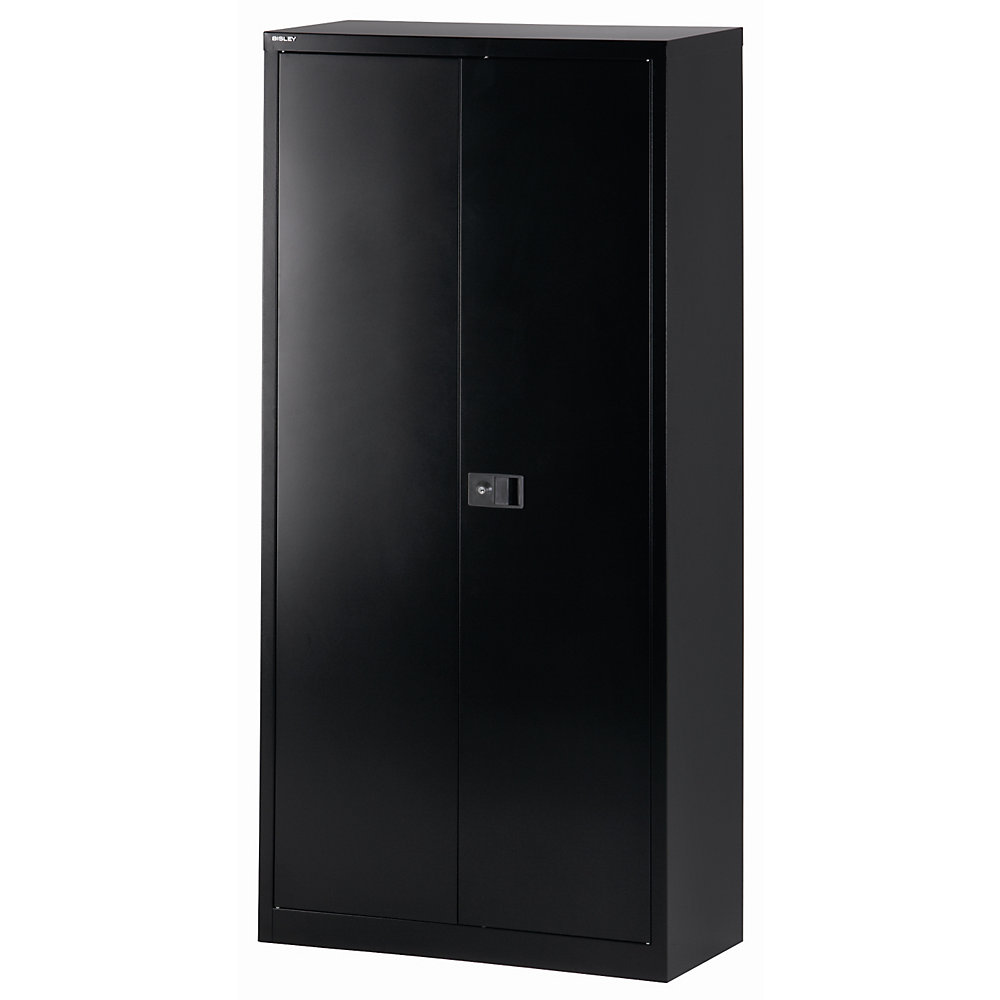 BISLEY UNIVERSAL double door cupboard, HxWxD 1950 x 914 x 400 mm, with wardrobe insert, black
