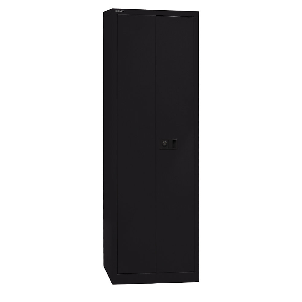BISLEY UNIVERSAL double door cupboard, HxWxD 1950 x 600 x 400 mm, 4 shelves, 5 file heights, black