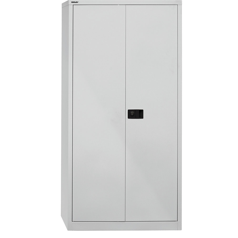 BISLEY UNIVERSAL double door cupboard, HxWxD 1950 x 914 x 400 mm, 4 shelves, 5 file heights, light grey