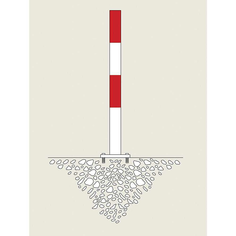 Sperrpfosten Morion, zum Aufdübeln, Ø 76 mm, feuerverzinkt / rot reflektierend Moravia 2