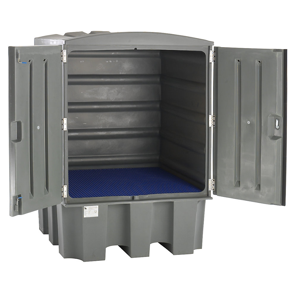 Dépôt pour produits dangereux en PE avec portes