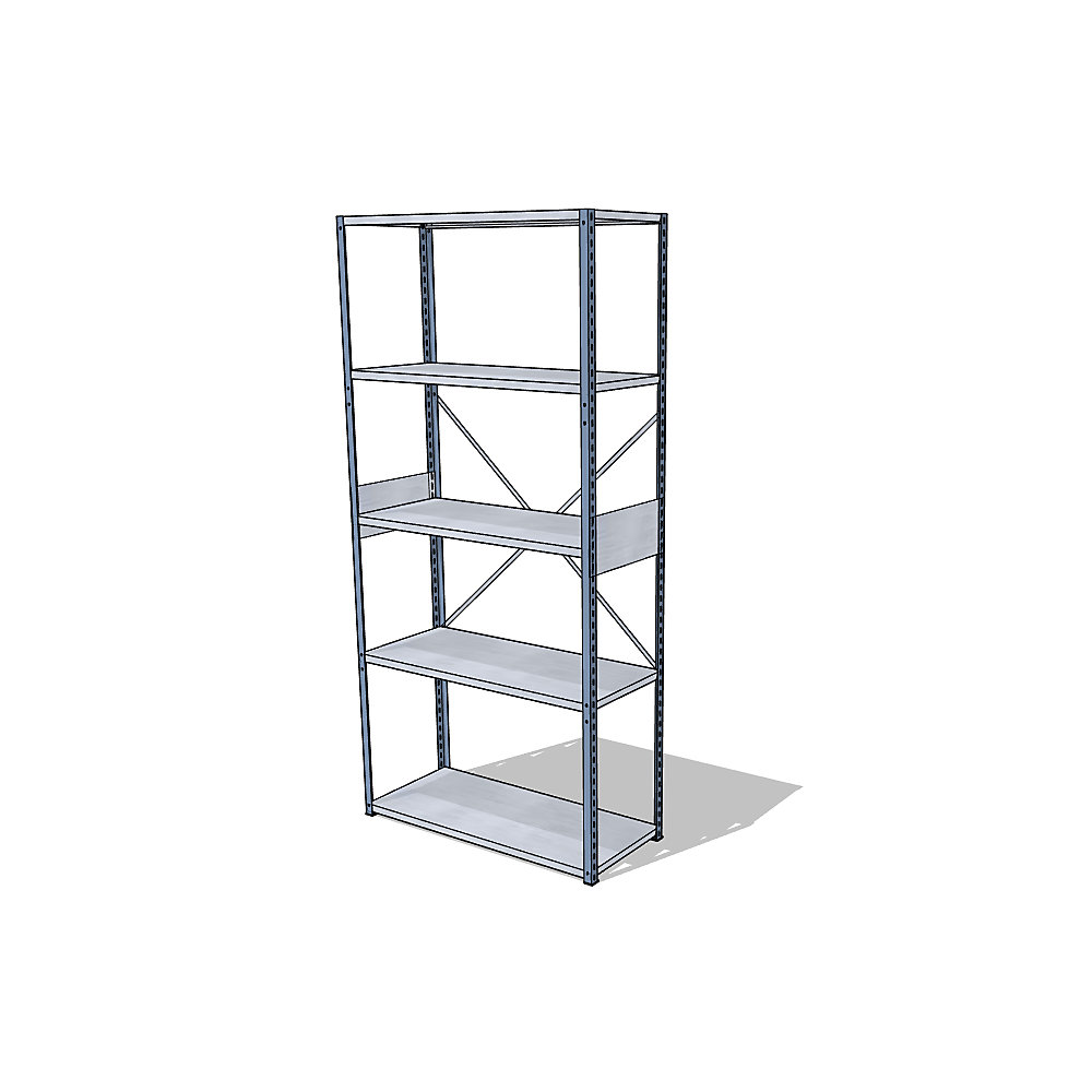 Estantería ensamblable universal, anchura x profundidad 930 x 400 mm, estantería básica, azul colombino RAL 5014