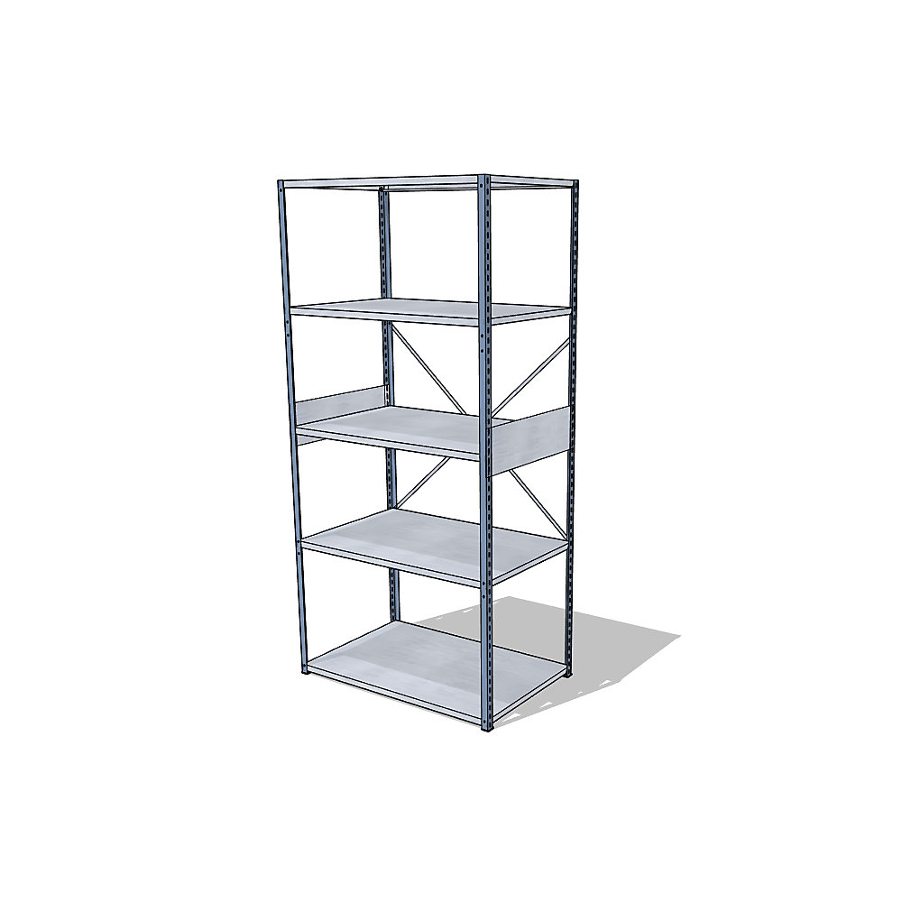 Estantería ensamblable universal, anchura x profundidad 930 x 600 mm, estantería básica, azul colombino RAL 5014