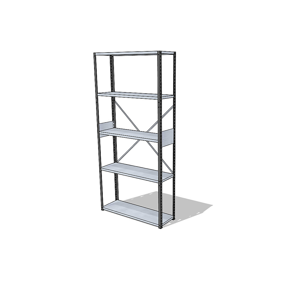 Estantería ensamblable universal, anchura x profundidad 930 x 300 mm, estantería básica, similar a negro intenso RAL 9005