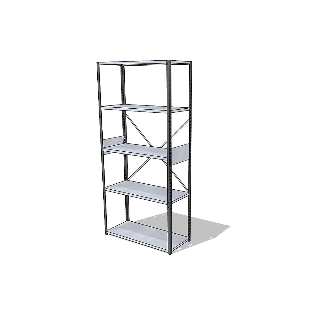 Estantería ensamblable universal, anchura x profundidad 930 x 400 mm, estantería básica, similar a negro intenso RAL 9005