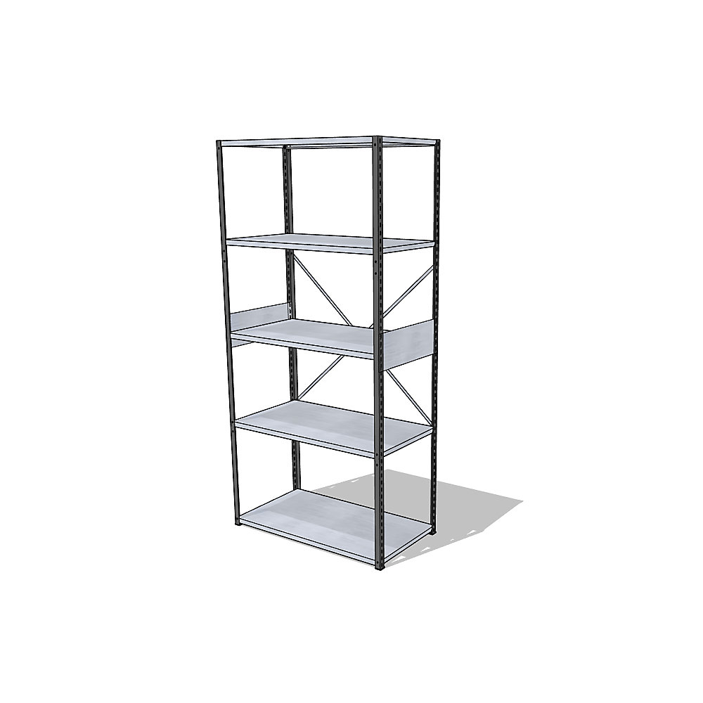 Estantería ensamblable universal, anchura x profundidad 930 x 500 mm, estantería básica, similar a negro intenso RAL 9005