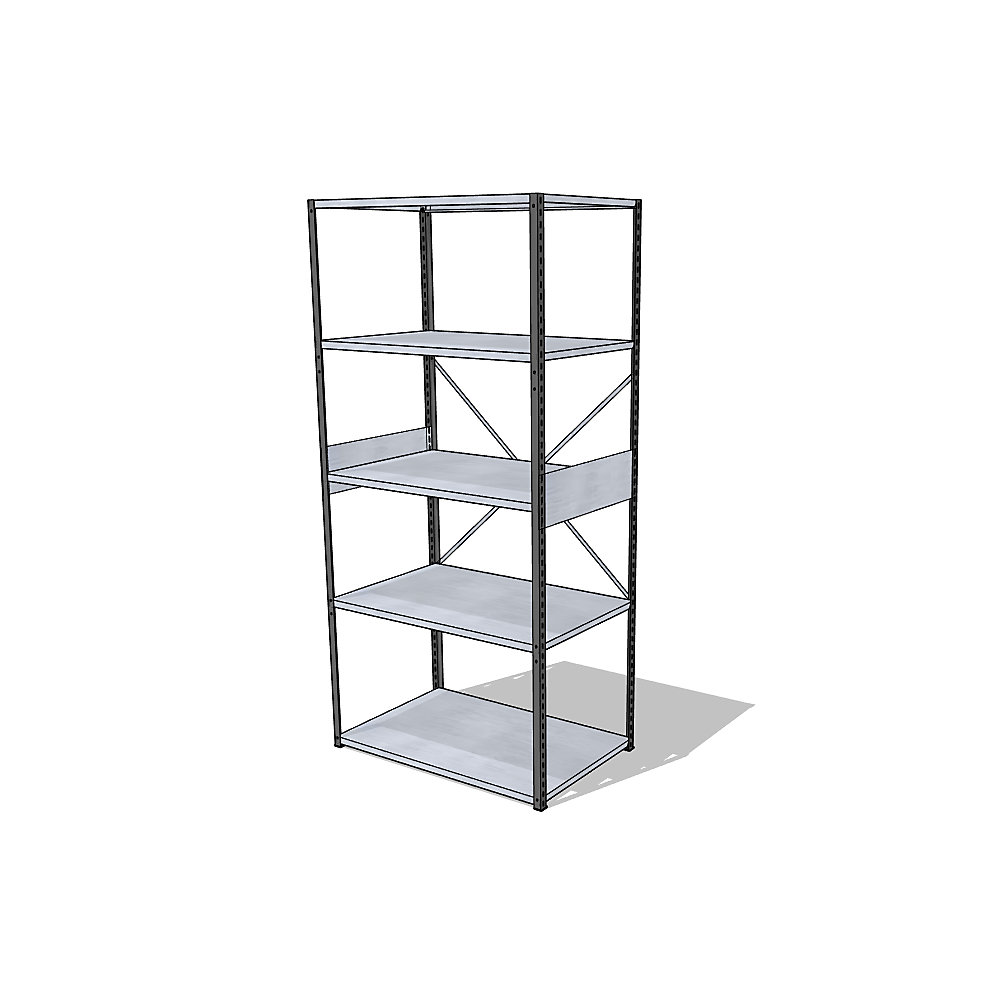 Estantería ensamblable universal, anchura x profundidad 930 x 600 mm, estantería básica, similar a negro intenso RAL 9005