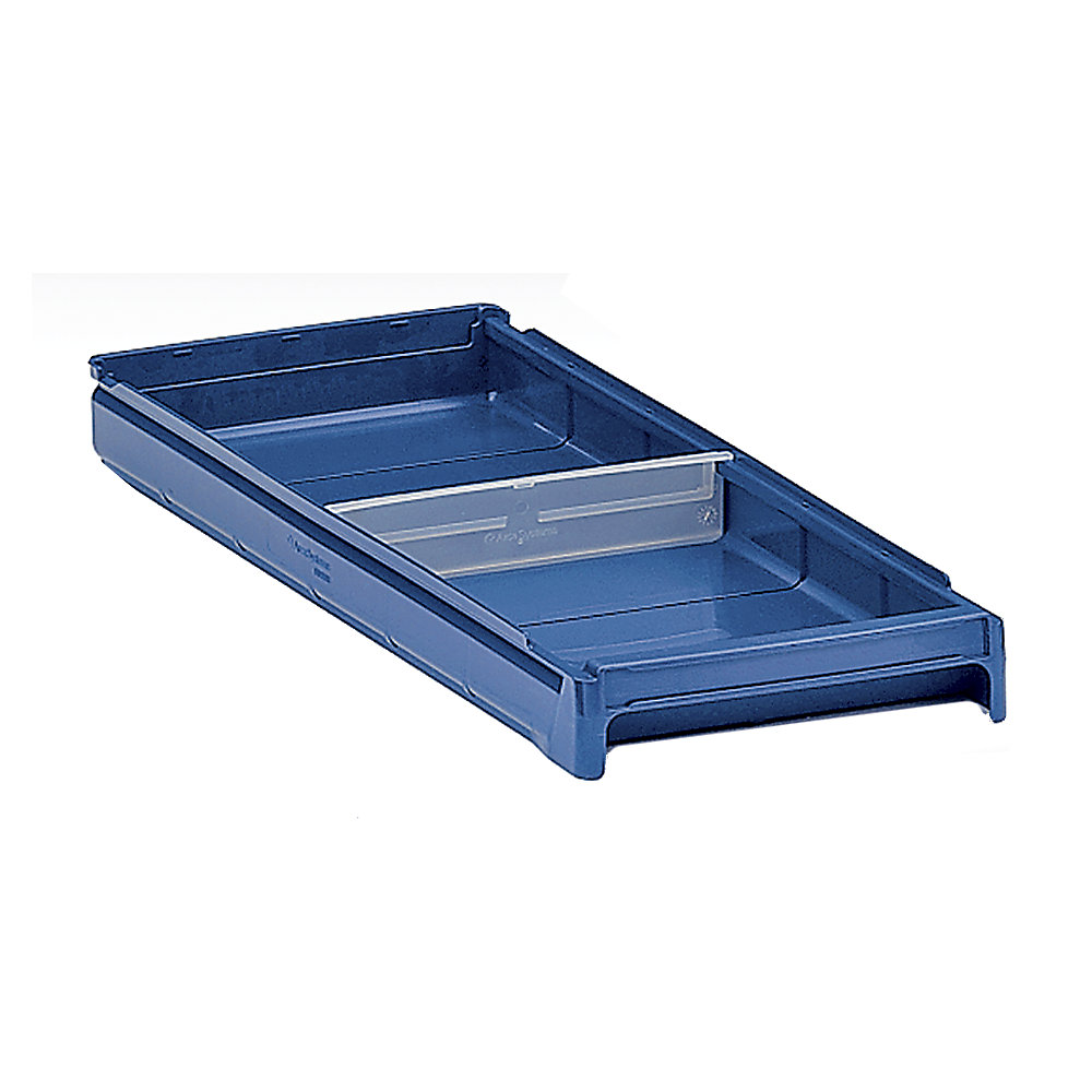 Cassettina per scaffali in polipropilene, blu, lungh. x largh. x alt. 600 x 230 x 62 mm, conf. da 13 pz.