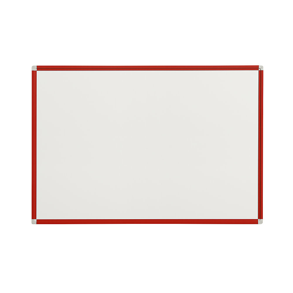 QUIPO Tableau blanc, cadre peint rouge feu RAL 3000, l x h 900 x 600 mm