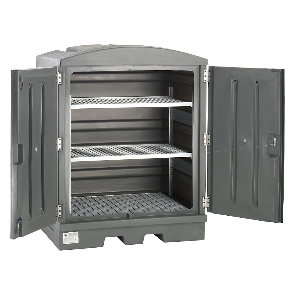 Dépôt pour produits dangereux en PE avec portes