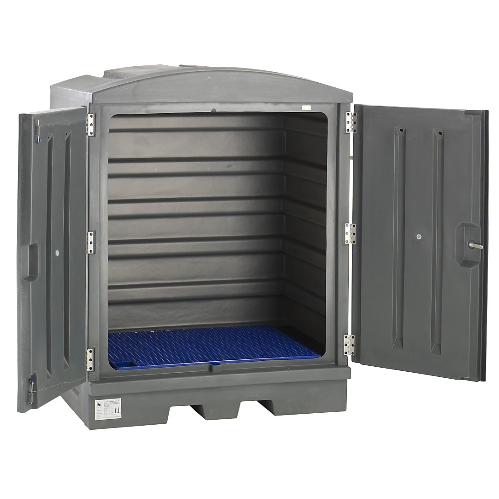 Dépôt pour produits dangereux en PE avec portes