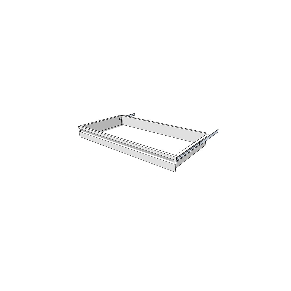 Drawer for shelf cupboard system, height 100 mm, for shelf depth 500 mm