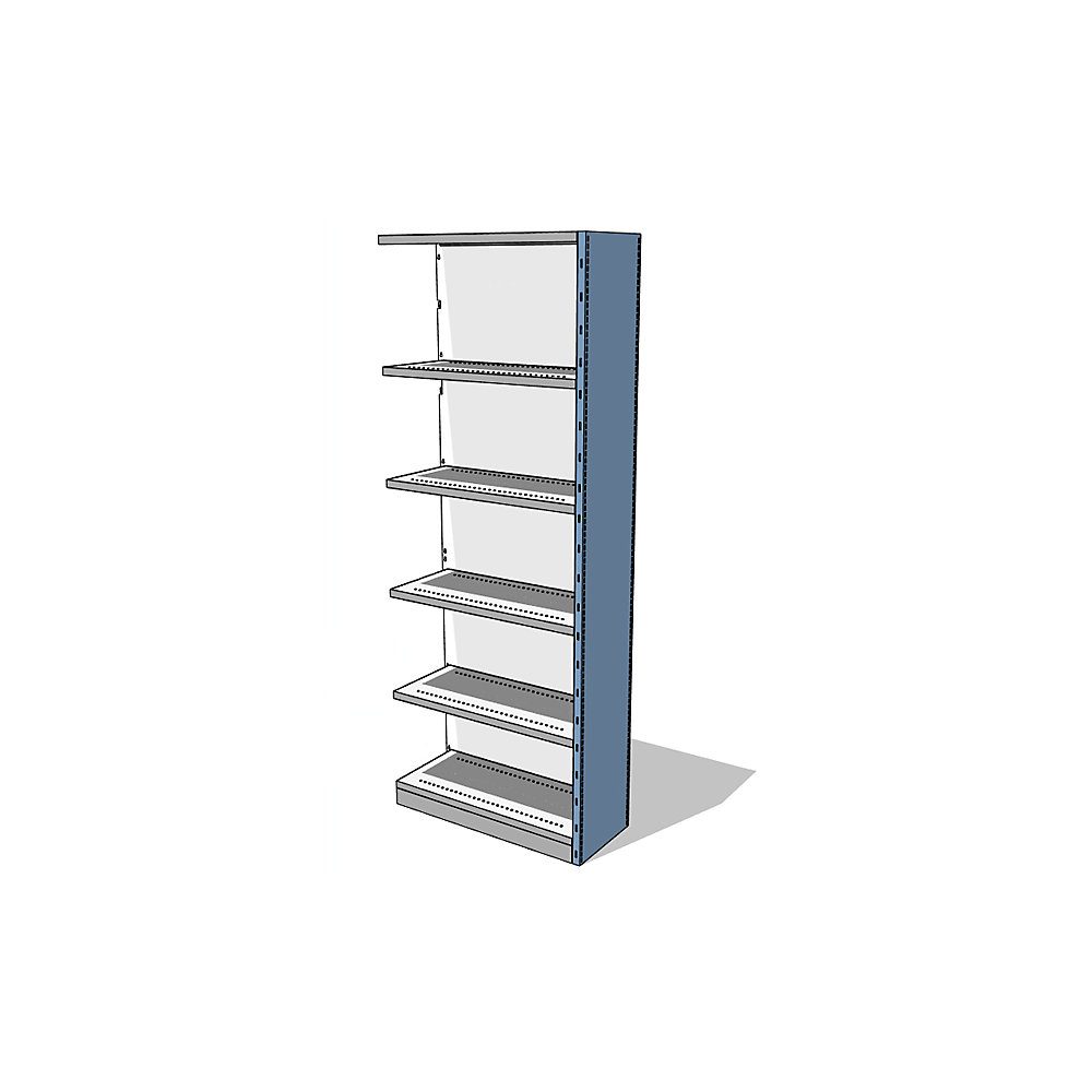 Armoire et rayonnage combinés modulaires avec parois arrière et latérales, hauteur rayonnage 2500 mm, largeur x profondeur rayonnage additionnel 930 x 400 mm