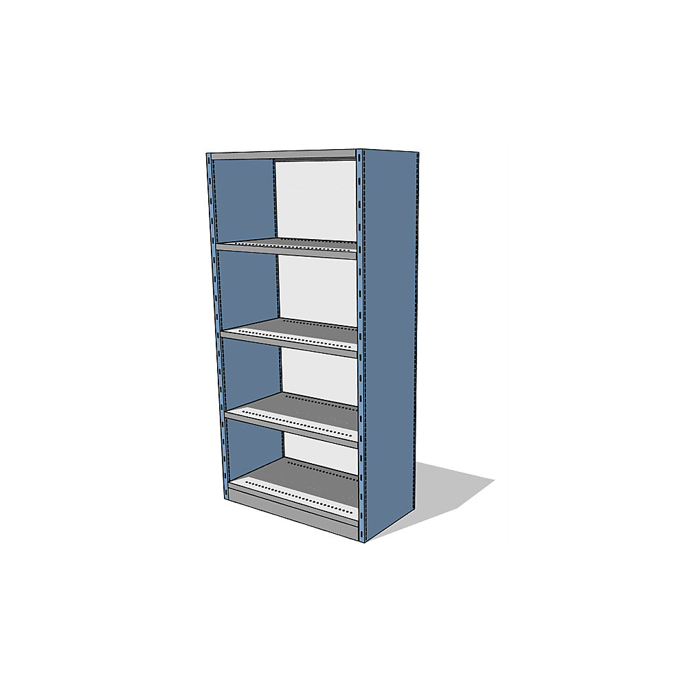 Armoire et rayonnage combinés modulaires avec parois arrière et latérales, hauteur rayonnage 1960 mm, largeur x profondeur rayonnage de base 930 x 500 mm