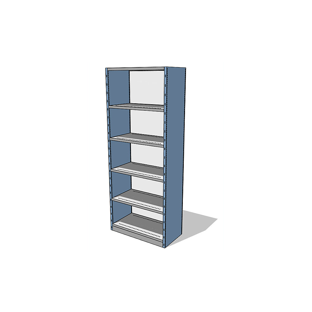 Armoire et rayonnage combinés modulaires avec parois arrière et latérales, hauteur rayonnage 2500 mm, largeur x profondeur rayonnage de base 930 x 500 mm