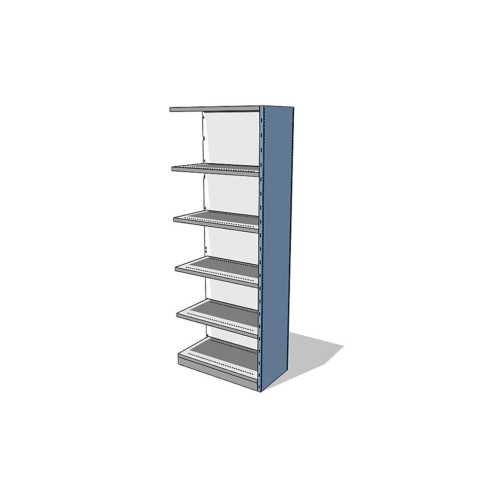 Armoire et rayonnage combinés modulaires avec parois arrière et latérales, hauteur rayonnage 2500 mm, largeur x profondeur rayonnage additionnel 930 x 500 mm