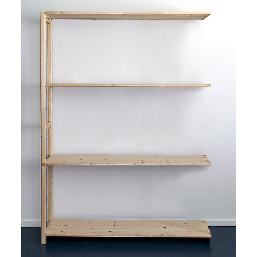 Rayonnage emboîtable en bois massif raboté et poli