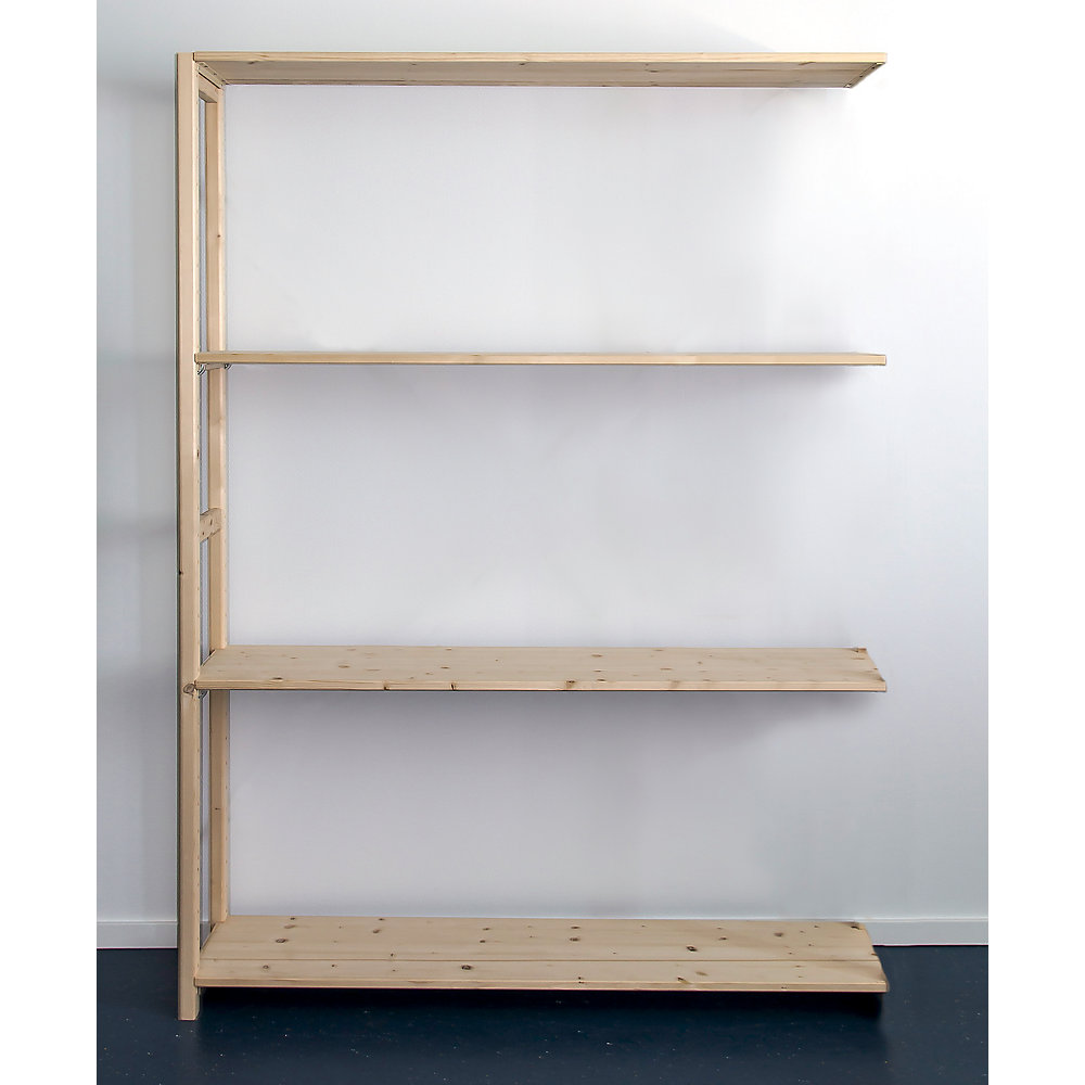 Rayonnage emboîtable en bois massif raboté et poli