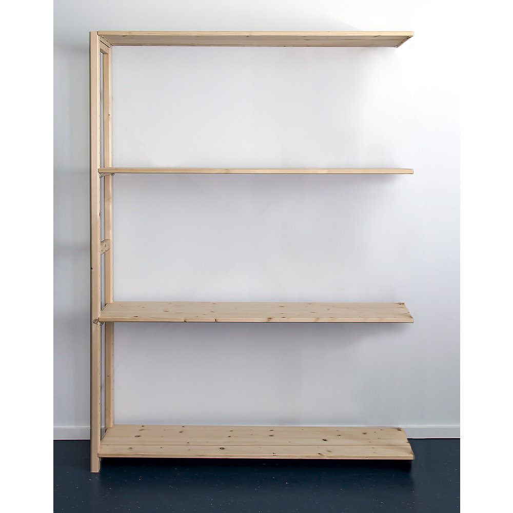 Rayonnage emboîtable en bois massif raboté et poli