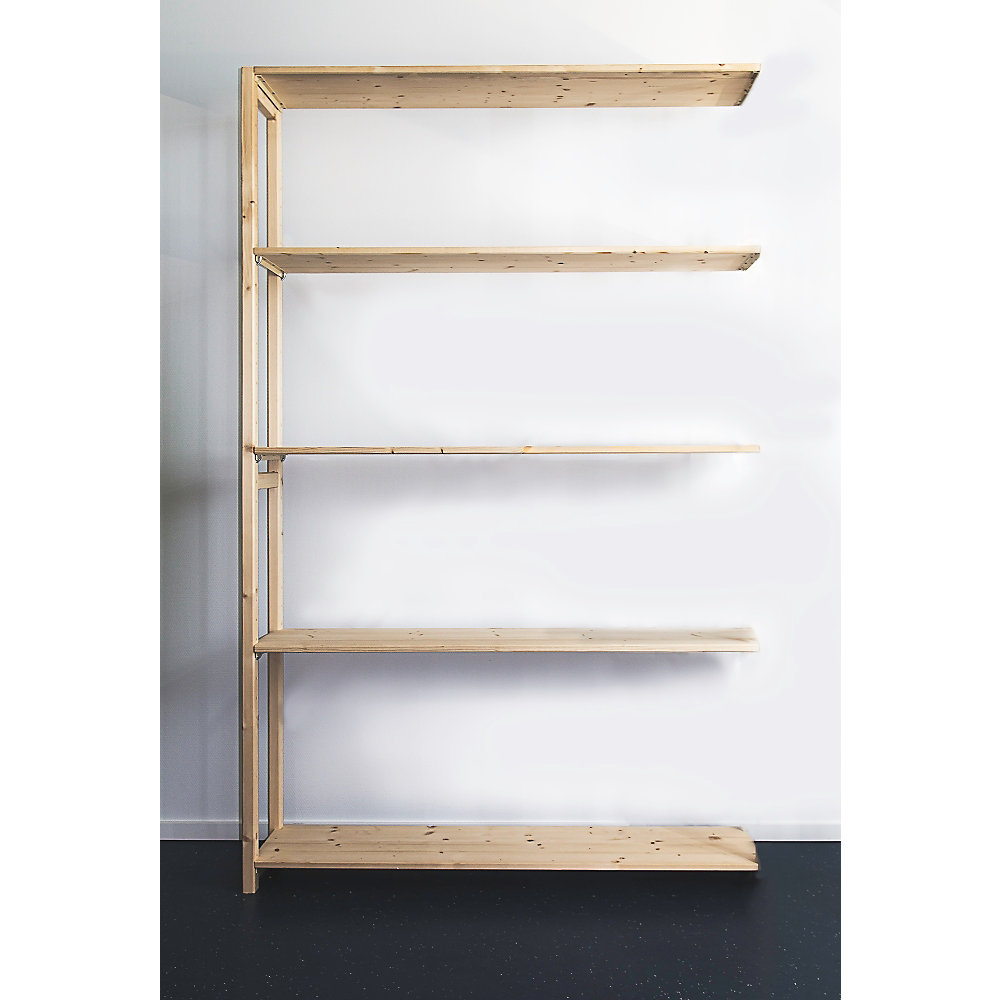 Rayonnage emboîtable en bois massif raboté et poli