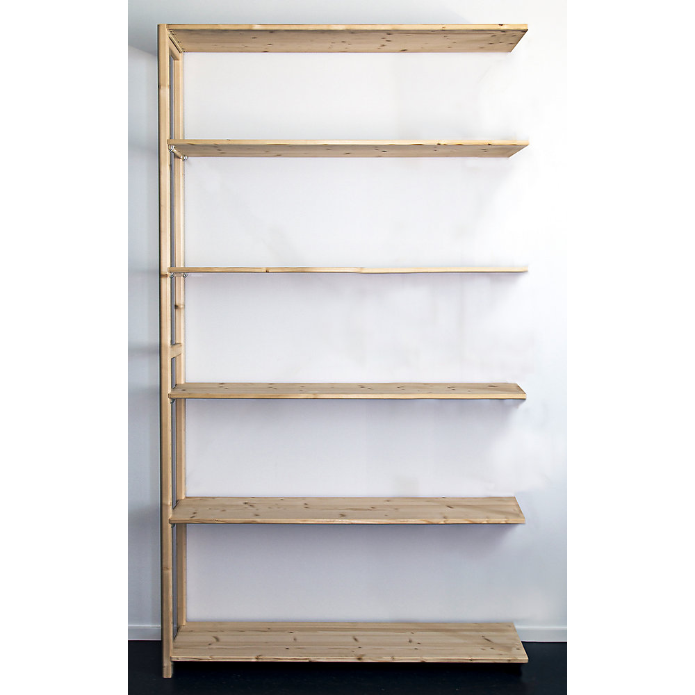 Rayonnage emboîtable en bois massif raboté et poli