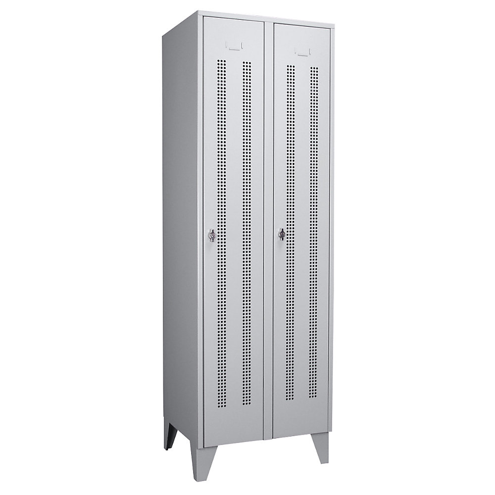 Vestiaire métallique sur pieds, compartiments sur toute la hauteur