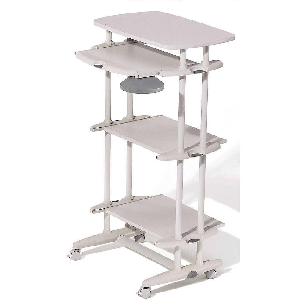 kaiserkraft Computertisch VIRTUAL ALTA, 4 Ebenen, lichtgrau, HxBxT 1280 x 670 x 490 mm 2