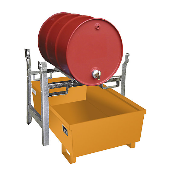 Fassregal-Stapelgestell, für 1x200-l-Fass, verzinkt, BxTxH 980x580x850