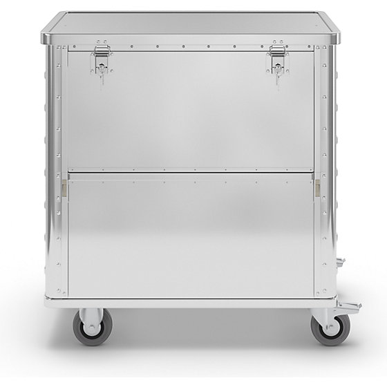 Alu-Kastenwagen, absenkb. Seitenw., LxBxH mm, m. Deckel, Schlössern - 2