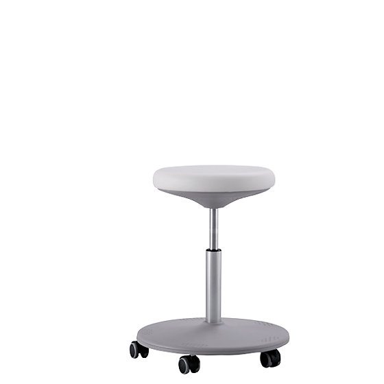 Labor-Arbeitshocker, H-verstellbereich 460-650mm, Sitzpolster Kunstleder, weiß