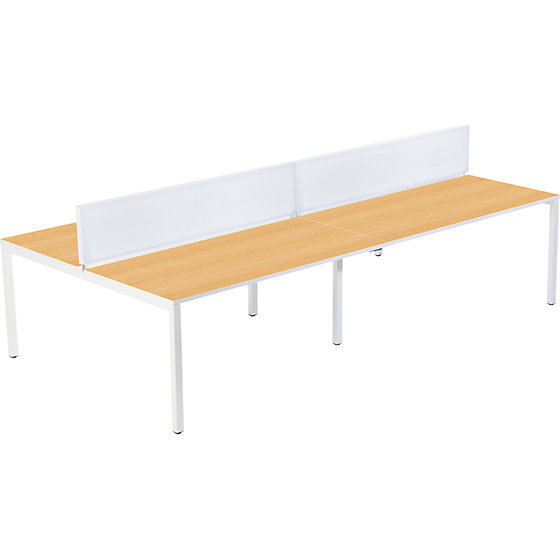 4er-Teamschreibtisch, Breite 1400 / 2800 mm, Tiefe weiß - 2