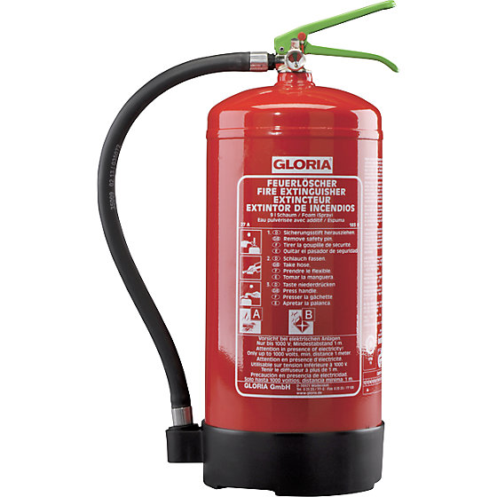 Bio-Schaum-Dauerdruck-Feuerlöscher, Inhalt 9 l, Brandklasse A+B