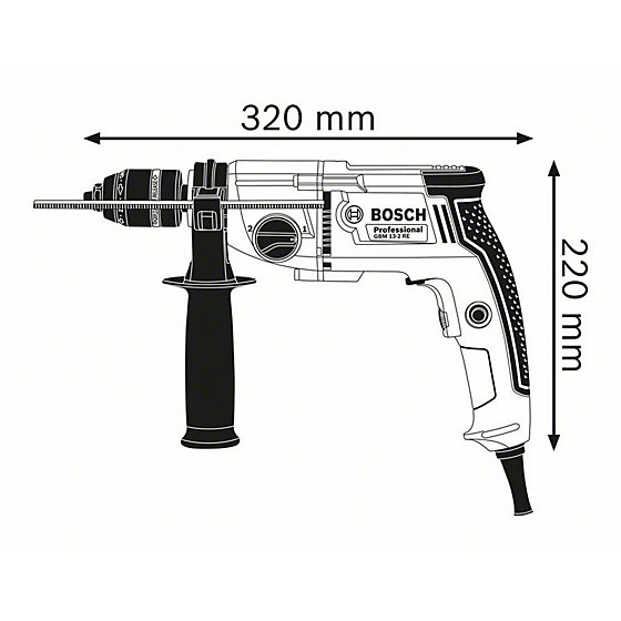 Bohrmaschine GBM 13-2 RE Professional, in Kartonschachtel mit Zusatzgriff - 3