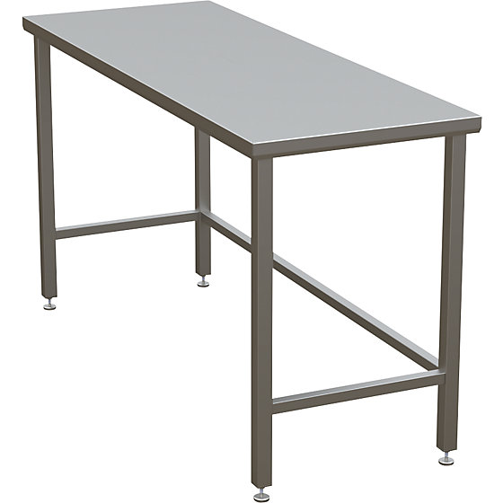 Edelstahl-Reinraumtisch mit glatter Arbeitsplatte, ISO 14644-1:4, - 2