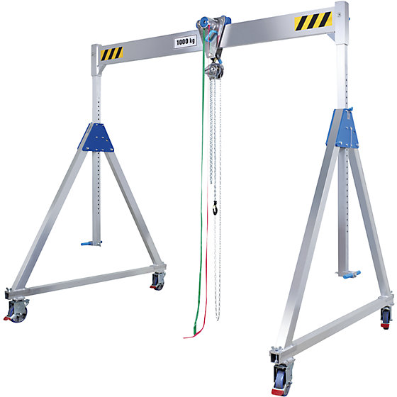Aluminium-Portalkran, Stirnradflaschenzug, TF 1500 kg, Aufhänge-H