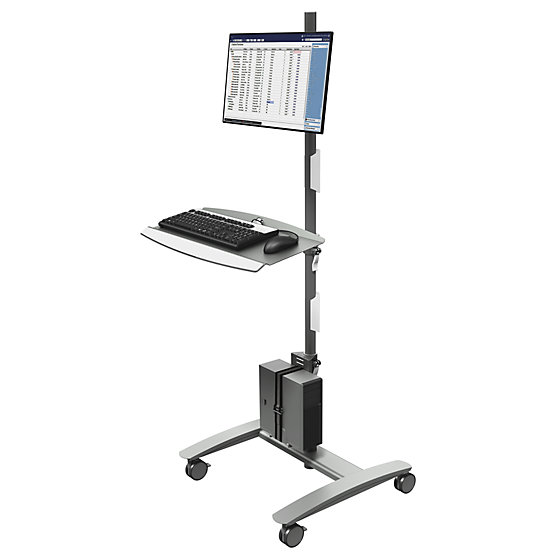 Dateneing.-Trolley VIEWMATE COMBO,f. Monitor,Tastatur,Small Form Factor PC,silb. - 2