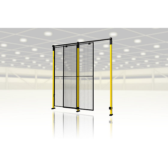 Maschinenschutzgitter X-GUARD, Türanbaupaket, Einzel-Schiebetür, 2500xmax - 1