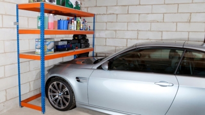 Garage shelving designed to leave room to park your car