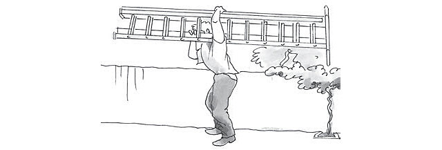 Indicaciones sobre el uso de escaleras de forma ergonómica y protegiendo la espalda wt$