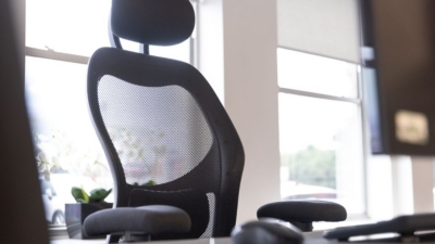 Ergo-Tek Mesh Executive Office Chair at a computer desk
