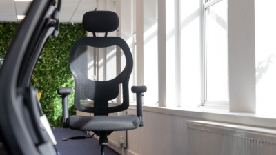 Ergo-Tek Mesh Executive Office Chair at a computer desk